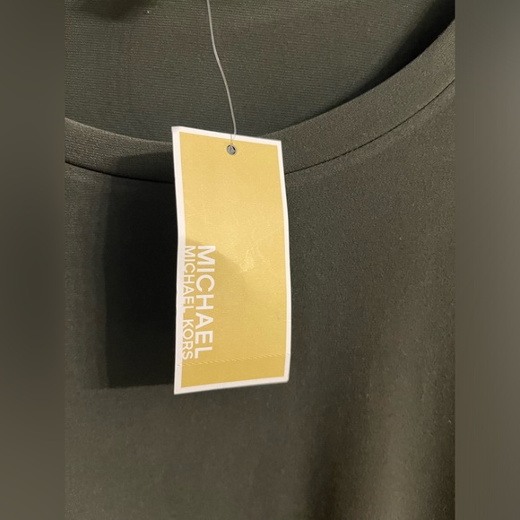 NWT Michael Kors Sleeveless Shift T Shirt Dress Basics Green Ivy 3X - Picture 6 of 9